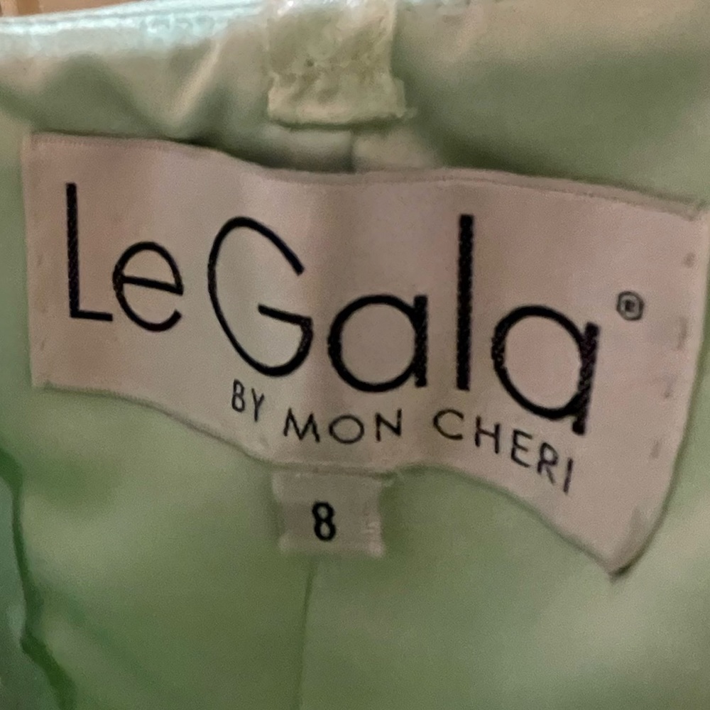 Le Gala spring green strapless dress ball gown dress.  Size 8